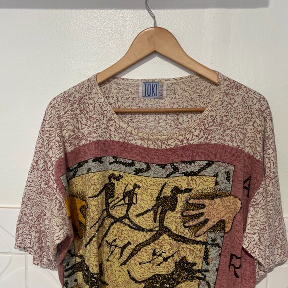 Vintage 90s TOKI F.A.S.H.I.O.N Oversized Beaded Shirt – Unique Beaded Top - Picture 4 of 4